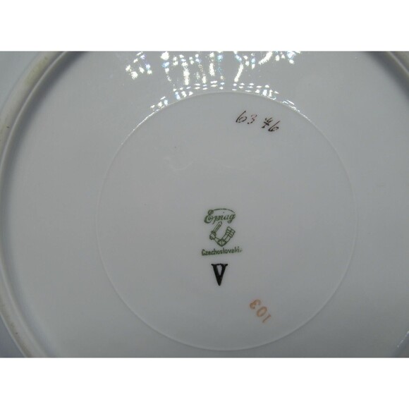 Epaig Czechoslovakia Pattern #6376 Floral Set Of Three 10 1/4" Dinner Plates - Picture 16 of 16